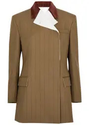 Wales Bonner Serenity Pinstriped Wool Blazer - Brown - 40 (UK8 / S) 40 (UK8 / S)