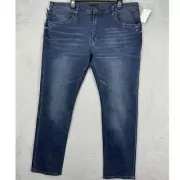 Buffalo David Bitton Super Max-X Skinny Jeans Mens 40X32 Blue Distressed NEW
