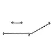 Dolphy 30o Flush Mount Side Wall Stainless Steel Grab Rail 840 x 700 mm LH - Silver