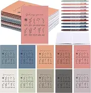 Sayglossy Christian Gifts Bulk for Women Mini Christian Notebooks and Pens Bible Verse Notepads Inspirational Retractable Ballpoint Pens for Church Sunday School Gifts, 10 Colors(20 Set)