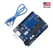 New UNO R3 ATmega328P ATMEGA16U2 Board For Arduino Compatible+USB Cable