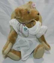 New with Ear Tag - Steiff Jointed Mohair Growler Teddy Bear - 667992 - Hat + Dre