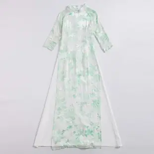 中式女裝復古上衣連衣裙長款改良唐裝時尚旗袍越南奧黛