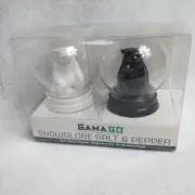 GamaGo Bear Snowglobe Salt and Pepper Shaker Set NEW white black plastic 2012