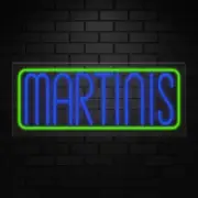 Martinis Neon Sign for Retail Displays | LED Flex Neon | 30"W x 12"H x 1"D