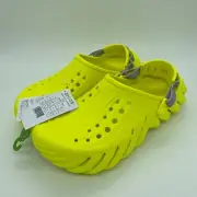 Crocs Men's Echo Reflective Backstrap Slip On Clogs Solid Yellow Size 11