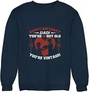 [Generic] Birthday Gifts Father DadYoungOldVintage Unique Surprise Navy Muticolor Unisex Sweatshirt, Black, Small