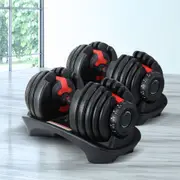 24kg 2pcs Everfit Dumbbells Adjustable Dumbbell Weight Plates Home Gym