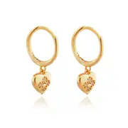 Culturesse Kimi Austrian Zircon Sterling Silver Earrings 18k Gold Plating