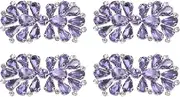 uxcell 4Pcs Rhinestone Crystal Applique, Rhinestone Iron on Patch, Bow Hot Fix Crystal Sewing Applique for Bridal Sash Wedding Dress Shoes Bags, Purple