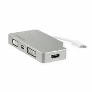 StarTech Travel A/V Adapter USB-C to VGA DVI HDMI Mini DisplayPort, 4K - CDPVGDVHDMDP