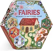 eeBoo: Memory & Matching Game - Cottage Fairies - 20 Hexagon-Shaped Matching Pairs, Nature Themed Concentration Tile Game, Kids Ages 3+, 1-4 Players
