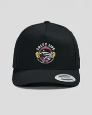 [Salty Life] Salty Life Men's Hidden Paradise Snapback Cap in Black One Size Black