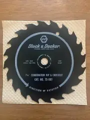 Circular Saw Blade Black & Decker 7 1/4" Combination Rip Crosscut Vintage NEW