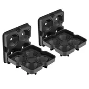 2pc Tempa Quinn Diamond 12cm Silicone Ice Cube Tray Maker Freezer Mould Black