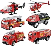 HAWILLOSCH 1Set Fire Engine Model Educational Fire Car Models for Playtime and Collecting Compact Design for Hands