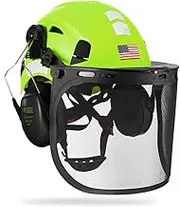 Forestry Safety Helmet Chainsaw Arborist Helmet with Mesh/Polycarbonate Face Shield and Ear Muffs 3 in 1 Forestry Hard Hat