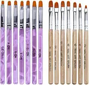 [WOKOTO] 14 Pcs Acrylic Nail Brush Pen Set Uv Gel Acrylic Nail Art Brush Tips Builder Brush Nail Painting Brush Pen Nail Acrylic Brush Nail Dust Brush 3d Nail Art Brush Nail Polish Brush Kit