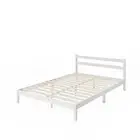 Zinus Bed Frame Single Size White Base Platform Bamboo Wood Robin