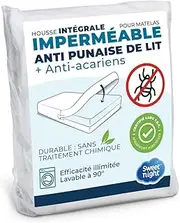 SWEET NIGHT Mattress Cover Waterproof 100 x 200 cm | Anti Bed Bug and Mite Protection | Renovated Mattress | Zip | No Chemical Treatment | EP. up to 25 cm