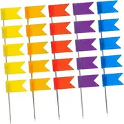 FIXOSHEE Classroom Map Pins 100pcs Flag Pins for Cork Board Bright Bold for Learning Geography Travel Routes and Office Use