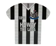 Newcastle United FC Shirt Shaped Metal Sign (Black/White) - TA4443