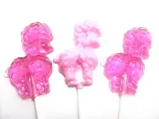 10 HANDMADE TRANSPARENT POODLE LOLLIPOPS ~ HARD CANDY IN ANY COLOR OR FLAVOR