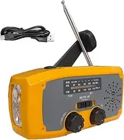 Wind Up Radio | Portable Battery Powered Radio,Crank Radios, Hand Crank Flashlight, Weather Radio for Outages Adventures, Charges Smartphone, Weather Updates