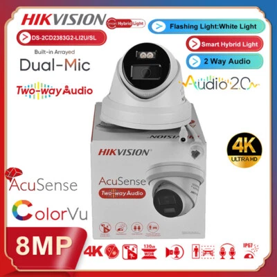 Hikvision 4k 8MP DS-2CD2383G2-LI2U/SL Acusense 2-Way Audio Colorvu+IR IP Camera