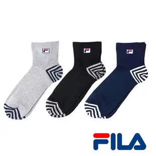 FILA 抗菌除臭寬口1/2襪 25~27cm(3雙組) 抑菌 快乾透氣 日常 休閒 運動 長襪 短襪 襪 襪子【愛買】