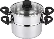 "Premium Stainless Steel Steamer Pot Set - 3 Piece"