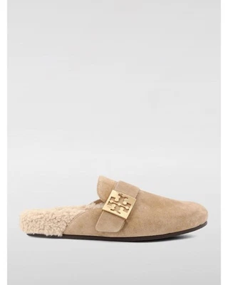 Tory Burch Miller ShearlingLined Mules Women Beige Flat Sandals