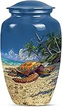 Turtle Urn - Blue Cremation Urns for Human Ashes Women & Men - Large Urns for Human Ashes Adult Female & Male 10 Inch - Decorative Urn for Mom & Dad