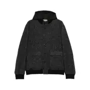 [Canali] Canali Herringbone-pattern Hooded Jacket 58 IT GREY