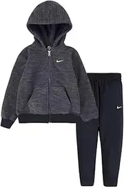 [Nike] Little Boys Thermal FIT Full-Zip Hoodie and Pants 2 Piece Set (B(86I498-023)/V, 4 Years)