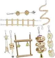 GANAZONO 1Set Bird Cage Swing Ladder for Parakeets Chewing and Climbing Fun for Birds Durable and Engaging Bird Accessories
