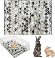 BNOSDM 79x55In Large Rabbit Cage Liners, Washable Bunny Mats Reusable Floor Protect Rug with Anti Slip Bottom, Big Dog Playpen Mats Pads for Dog Bunny Guinea Pig Ferret