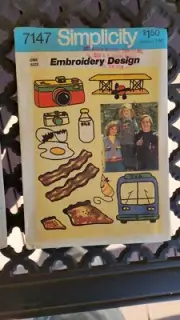 Simplicity 7147 Crafts Vintage Pattern Yellow Wax Transfer for Embroidery