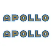 Apollo - Down tube decals gold with blue outline - old school bmx