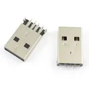 100Pcs USB 2.0 Type A 4 Pin Male Panel Mount Jack Connector For DIY