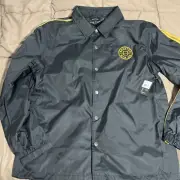 BRIXTON CREST COACHES Jacket Black Gold Striped Men's Size Large - NWT