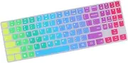 Vaguelly Dustproof Silicone Keyboard Protector Cover for Laptop Breathable Easy to Clean Rainbow Color Against Water Splash Dust and Dirt