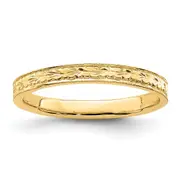 14K Yellow Gold Polished Floral Band