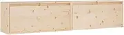vidaXL 2X Solid Wood Pine Wall Cabinets Indoor Living Room Bedroom Hanging Floating Shelf Ledge Cabinet Storage Organiser Wall Unit Furniture