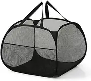 Qaoliffa Mesh Laundry Basket,Foldable Mesh Laundry Basket,Simplized Popup Laundry Hamper,90L/24 gallons (black)