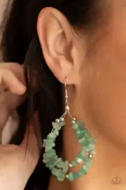 Paparazzi: Canyon Rock Art ~ Green Earring