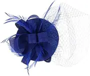 [ROMISBABA] Tea Party Fascinator Headband with Veil Elegant Mesh Hair Accessory for Women for Banquet Prom and Themed Parties Detachable Design for Versatile Styling