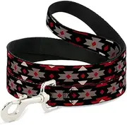 Buckle-Down Pet Leash - Navajo Red/Black/Gray/Red - 4 Feet Long - 1" Wide