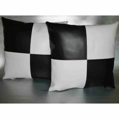 Leather Sofa Bed Black Pillows Pillow Two Chaise Couch Seater 2 Suite Lounge 3