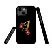 For Apple iPhone 13 mini Case, Armour Back Cover, Embellished Letter I